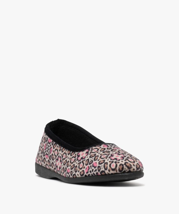 Chaussons femme pantoufles confort en velours léopard vue2 - G'FLEX GEMO FOR GOOD - GEMO