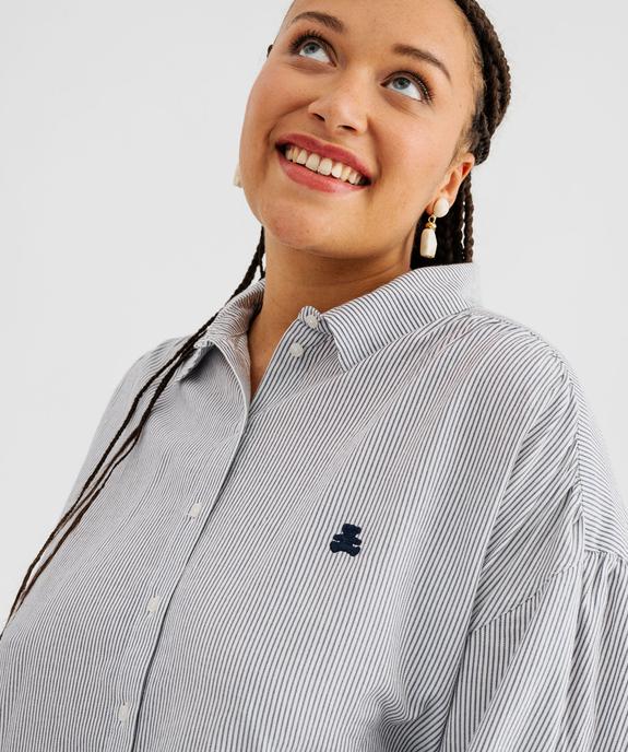 Chemise rayée avec fronces femme - LuluCastagnette vue2 - LULUCASTAGNETTE - GEMO