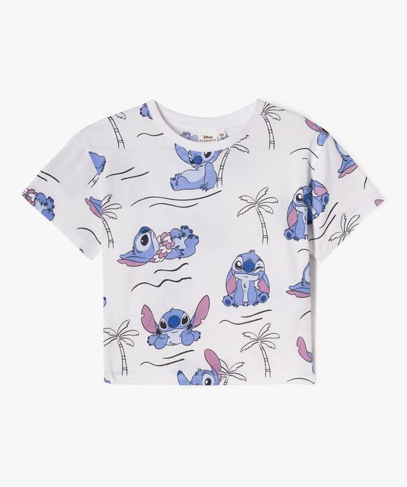 Tee-shirt manches courtes oversize à motif Stitch fille - Disney vue2 - LILO & STITCH - GEMO