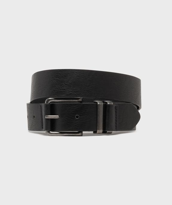 Ceinture large à grosse boucle en métal brossé homme vue1 - GEMO (ACCESS) - GEMO
