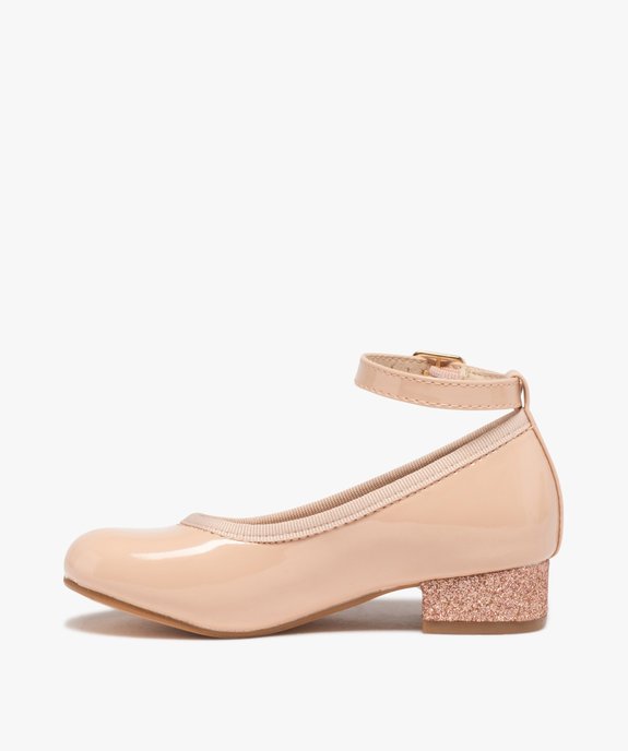 Ballerines fille vernies à talon et bride cheville vue3 - GEMO (ENFANT) - GEMO