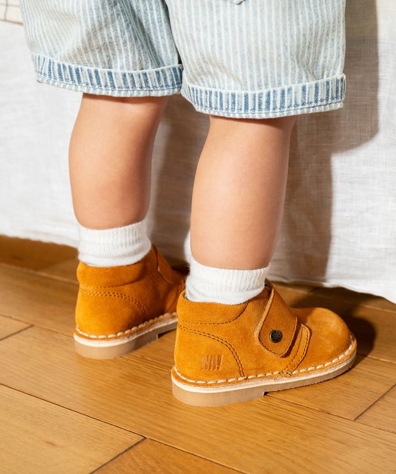 Chaussures de marche en cuir à scratch bébé garçon - Na! vue1 - NA! - GEMO