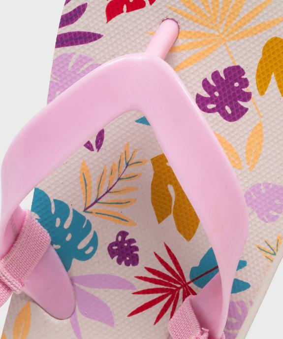 Tongs à imprimé tropical et bride élastique fille vue3 - GEMO (PLAGE) - GEMO