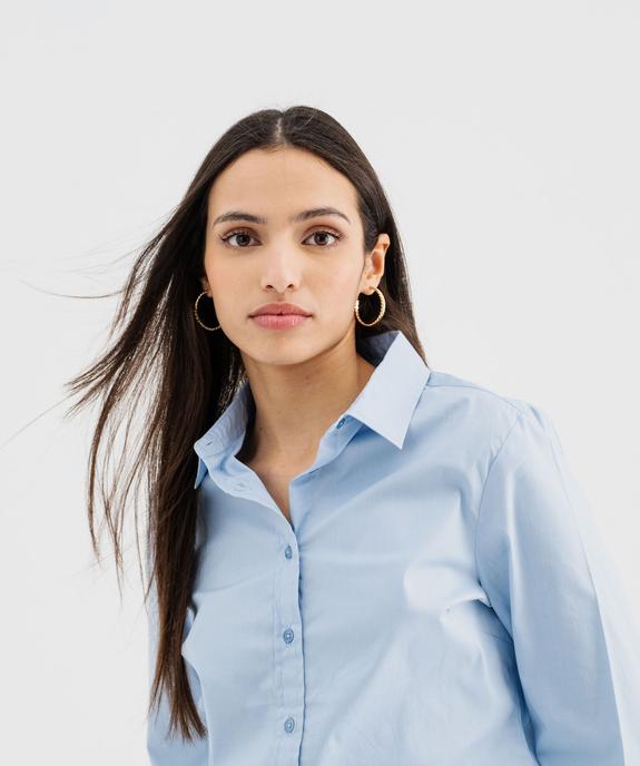 Chemise cintrée en coton extensible femme vue1 - GEMO(FEMME PAP) - GEMO