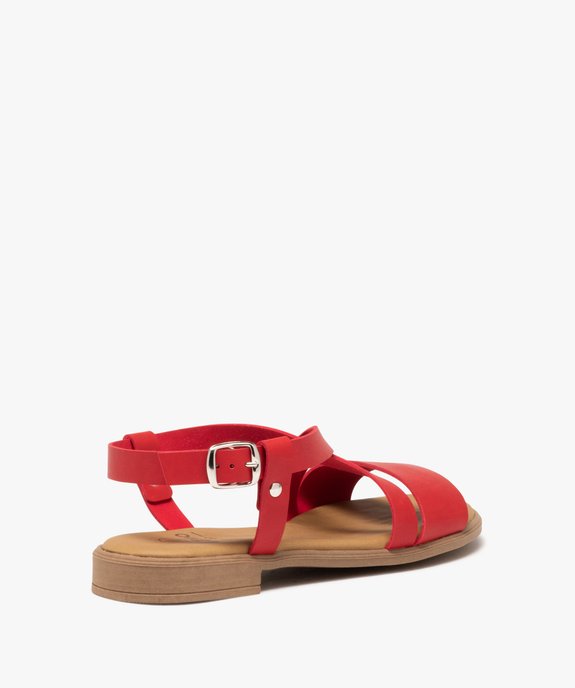 Sandales femme unies à brides style casual   vue4 - GEMO (CASUAL) - GEMO