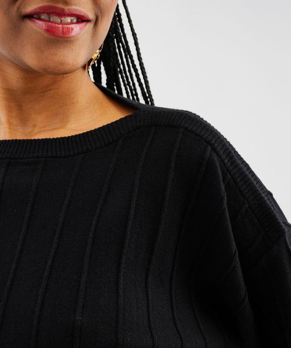 Pull fin loose à rayures texturées femme vue2 - GEMO(FEMME PAP) - GEMO