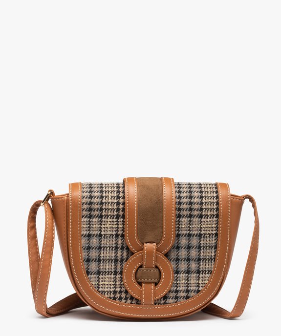 Sac femme à rabat à carreaux et bandoulière ajustable vue1 - GEMO (ACCESS) - GEMO