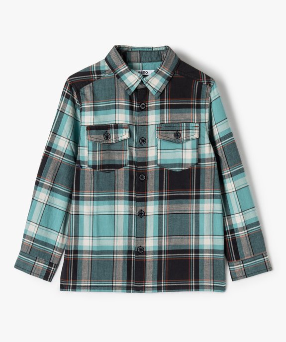 Chemise garçon à manches longues à carreaux vue1 - GEMO (ENFANT) - GEMO
