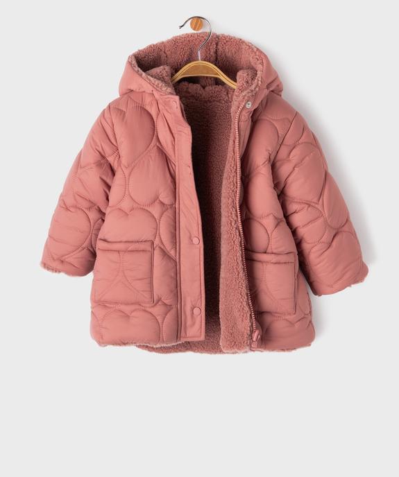 Manteau à capuche réversible bébé fille vue2 - GEMO(BEBE DEBT) - GEMO
