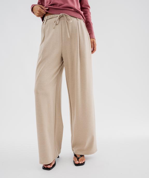 Pantalon ample et fluide en maille extensible femme vue1 - GEMO(FEMME PAP) - GEMO