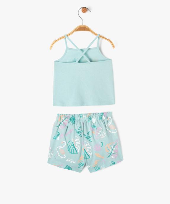 Ensemble 2 pièces short et débardeur imprimés bébé fille vue4 - GEMO 4G BEBE - GEMO