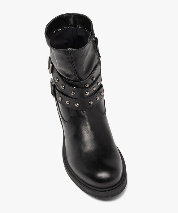 Boots femme style rock dessus cuir et clous - Tanéo vue5 - TANEO - GEMO