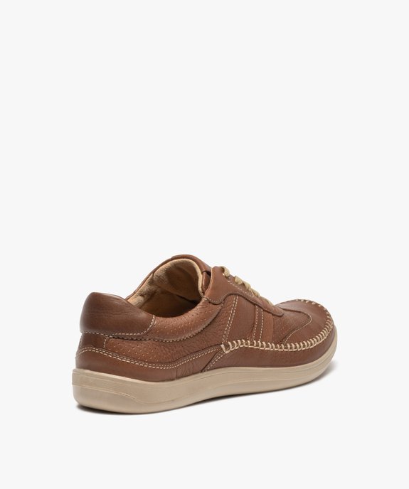 Derbies homme confort dessus cuir souple couture mocassin vue5 - GEMO (CONFORT) - GEMO