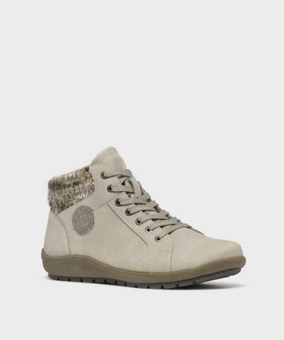 Boots confort fourrés avec col en maille femme – Softrelax vue2 - SOFTRELAX - GEMO
