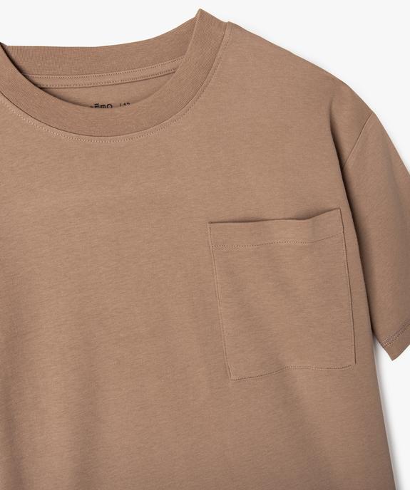 Tee-shirt uni à poche garçon vue2 - GEMO (JUNIOR) - GEMO