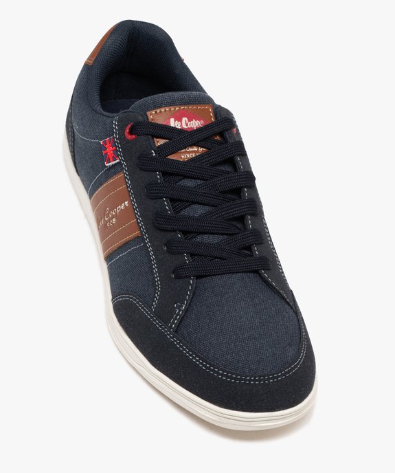 Baskets homme en toile basse style denim à bande contrastante - Lee Cooper vue5 - LEE COOPER - GEMO