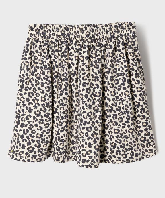 Jupe évasée à motif léopard avec taille élastique fille vue1 - GEMO (ENFANT) - GEMO