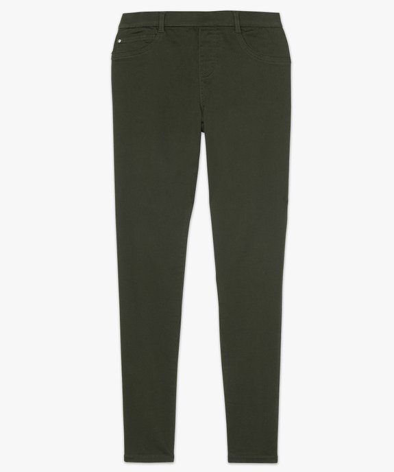Pantalon femme jegging coloré à taille élastique vue4 - FOLLOW ME - GEMO
