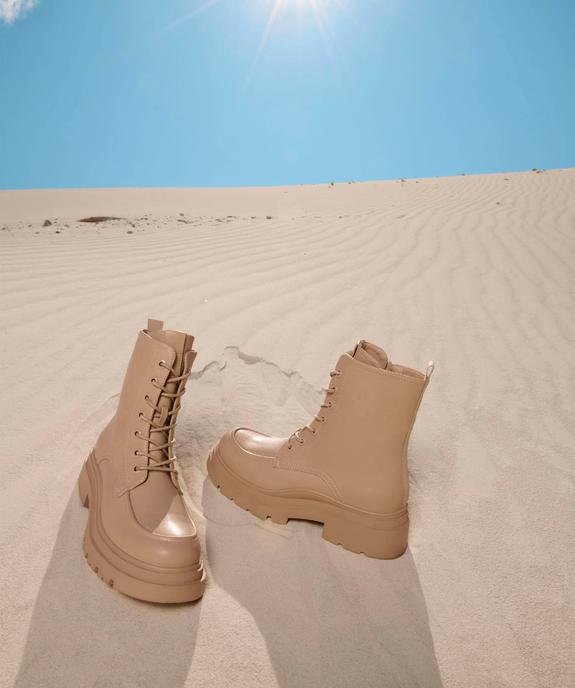 Boots doublés sur semelle crantée femme vue7 - GEMO (CASUAL) - GEMO