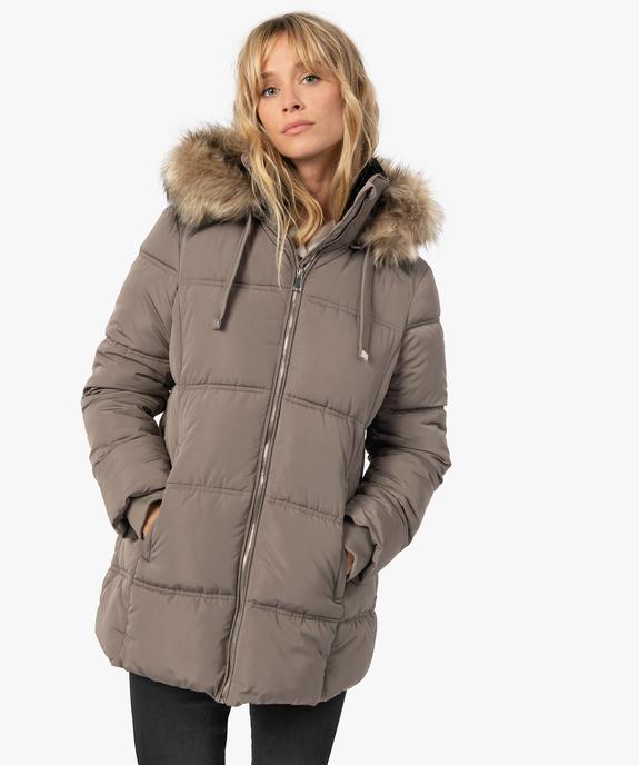Blouson femme matelassé avec capuche amovible vue1 - GEMO(FEMME PAP) - GEMO