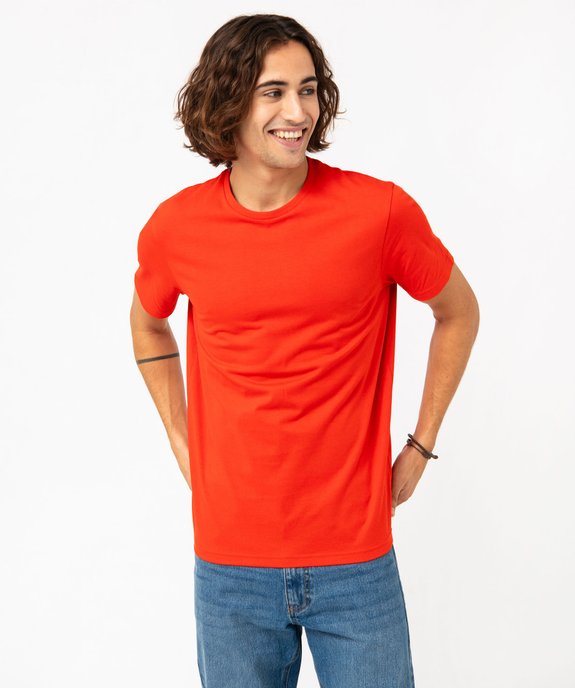 Tee-shirt à manches courtes et col rond homme vue1 - GEMO 4G HOMME - GEMO