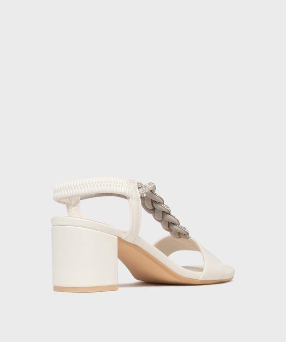 Sandales à talon large et bride bijou en strass femme vue4 - VALENTINA BALDA - GEMO