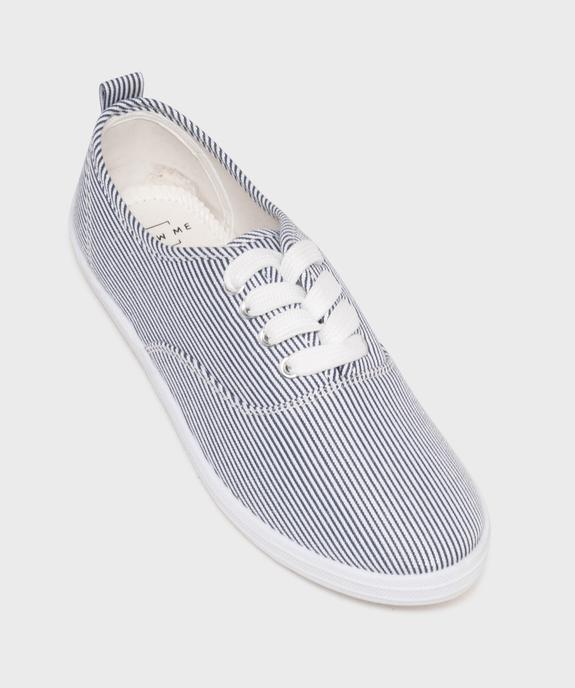 Tennis en toile à rayures femme - Follow Me vue5 - FOLLOW ME - GEMO