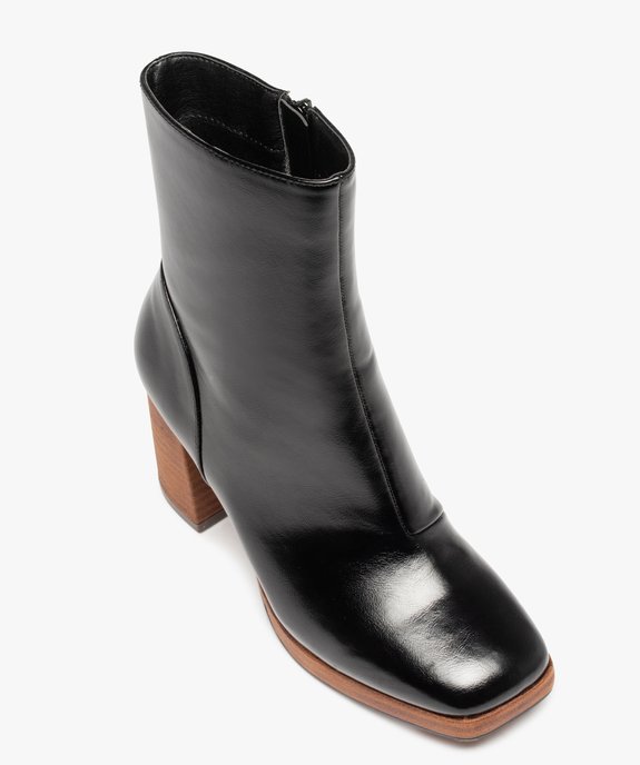 Boots femme à talon dessus uni et bout carré vue5 - GEMO(URBAIN) - GEMO