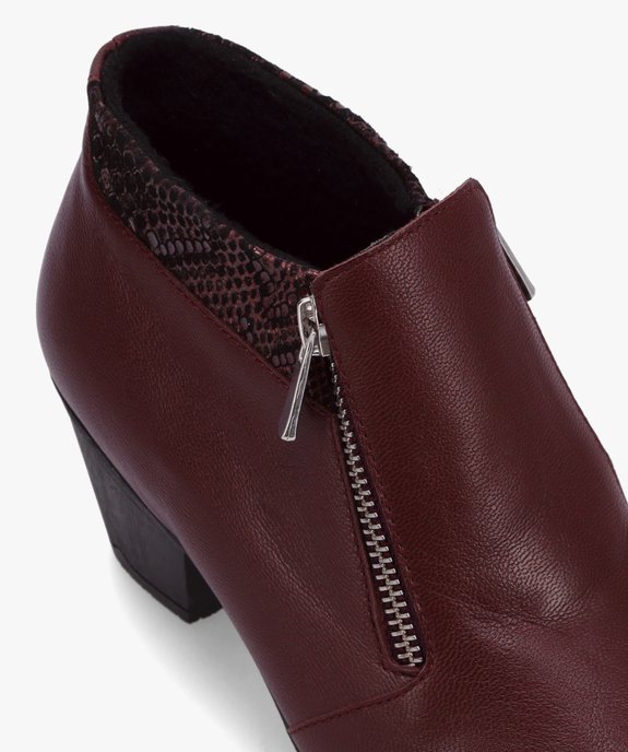 Boots confort femme unies à talon fermeture zippée vue6 - GEMO (CONFORT) - GEMO