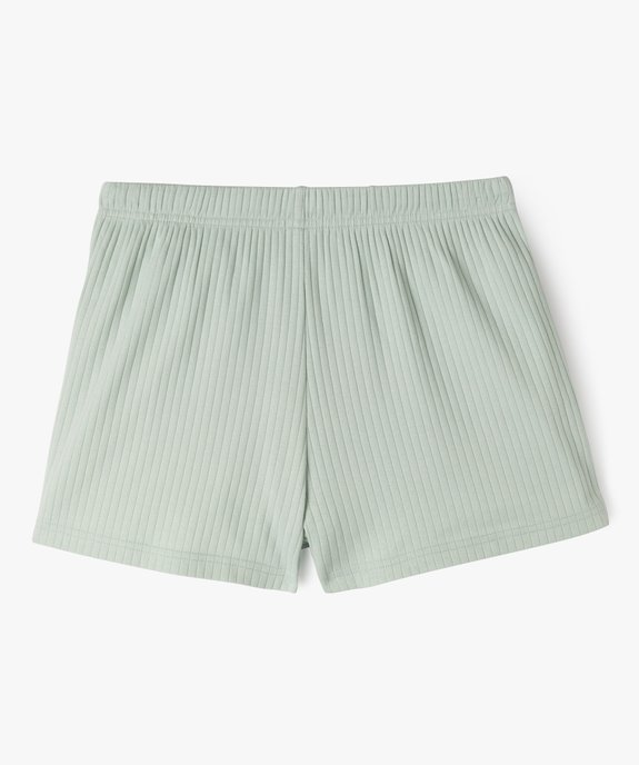 Short de pyjama ample en maille côtelée fille vue3 - GEMO 4G FILLE - GEMO