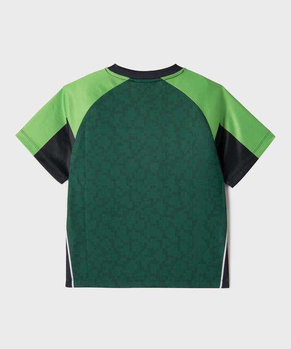 Tee-shirt de sport manches courtes imprimé garçon - Minecraft vue4 - MINECRAFT - GEMO