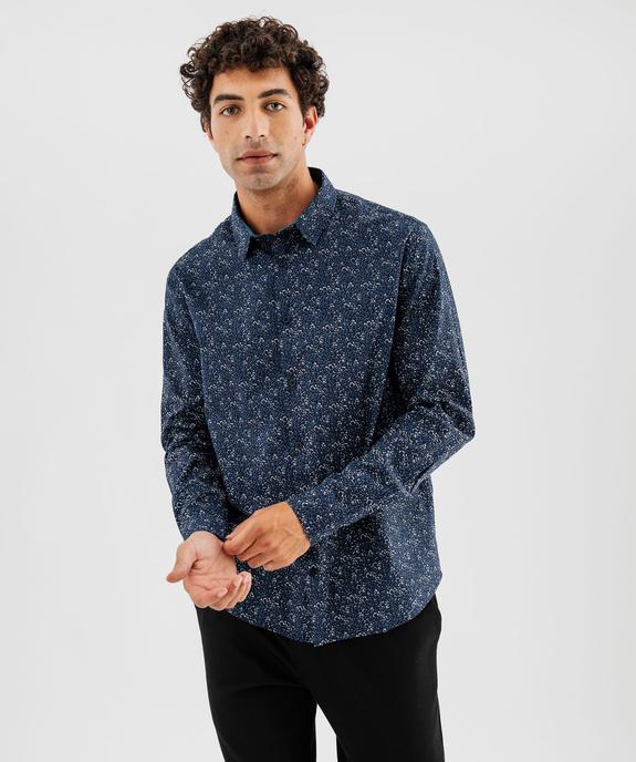 Chemise à micro-motif feuillage homme vue3 - GEMO 4G HOMME - GEMO