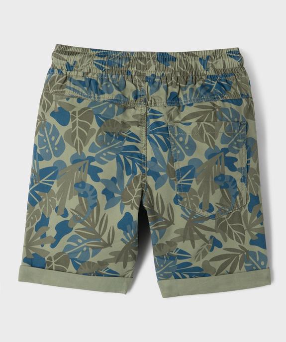 Bermuda en twill de coton imprimé tropical garçon vue3 - GEMO (ENFANT) - GEMO