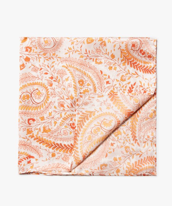 Foulard femme en satin imprimé petit format carré vue2 - GEMO 4G FEMME - GEMO