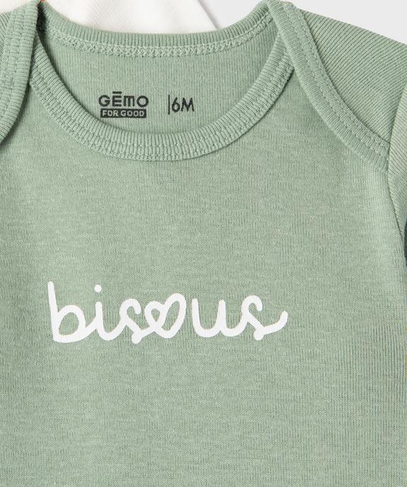 Bodies manches longues bébé fille avec col américain (lot de 3) vue7 - GEMO 4G BEBE - GEMO