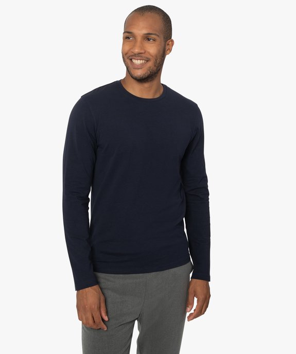 Tee-shirt à manches longues et col rond homme vue1 - GEMO 4G HOMME - GEMO