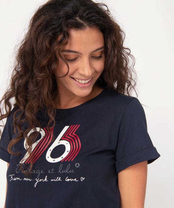 Tee-shirt femme avec large inscription - LuluCastagnette vue2 - LULUCASTAGNETTE - GEMO