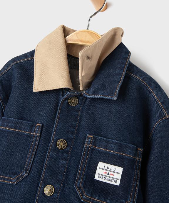 Veste en jean à boutons-pression et col fantaisie amovible bébé garçon - LuluCastagnette vue3 - LULUCASTAGNETTE - GEMO