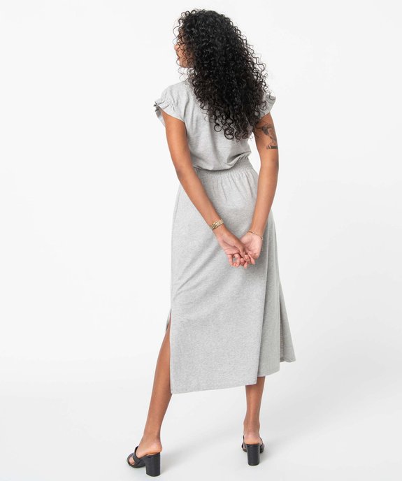Robe femme longue avec épaules froncées vue3 - GEMO(FEMME PAP) - GEMO
