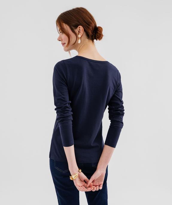 Tee-shirt manches longues à col rond femme vue3 - GEMO 4G FEMME - GEMO