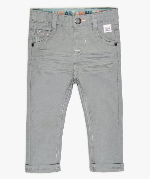 Pantalon bébé garçon en coton stretch - Lulu Castagnette vue1 - LULUCASTAGNETTE - GEMO
