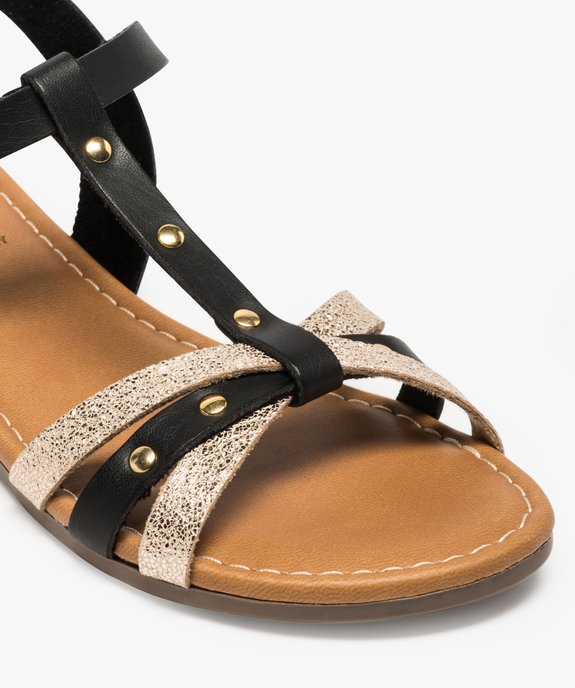 Sandales fille à brides bicolores et clous métalliques vue6 - GEMO (ENFANT) - GEMO