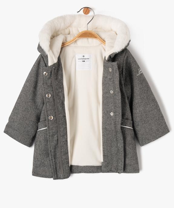 Manteau à capuche doublé peluche bébé fille - LuluCastagnette vue2 - LULUCASTAGNETTE - GEMO