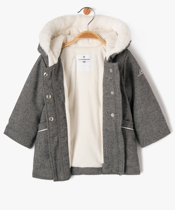 Manteau à capuche doublé peluche bébé fille - LuluCastagnette vue2 - LULUCASTAGNETTE - GEMO