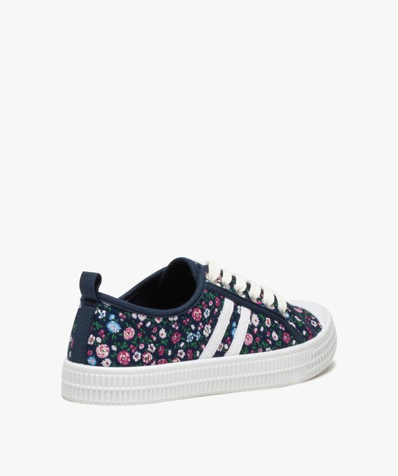 Baskets femme à lacets dessus toile imprimée fleurs vue4 - GEMO (SPORTSWR) - GEMO