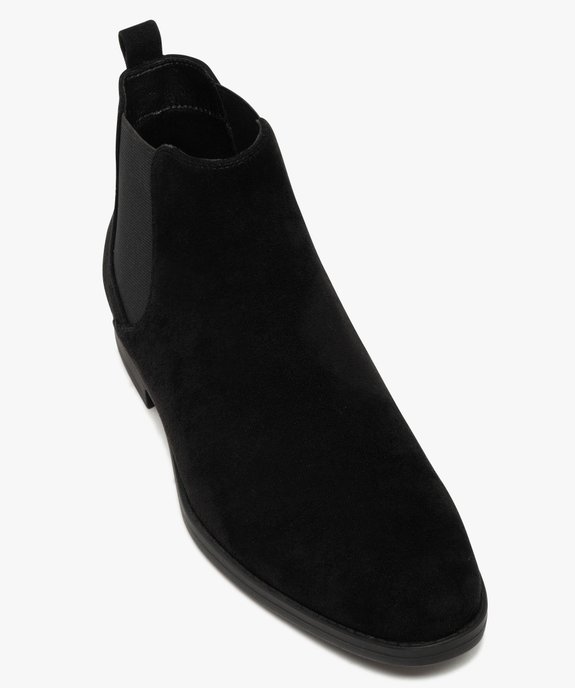 Boots homme Chelsea en suédine avec bout amande vue6 - MARIO BALDANO - GEMO