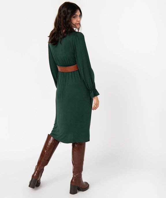 Robe de grossesse manches longues à col cache-cœur en jersey femme vue3 - GEMO (MATER) - GEMO