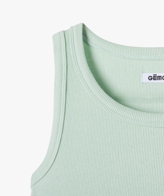 Débardeur en maille côtelée coupe courte fille vue2 - GEMO 4G FILLE - GEMO