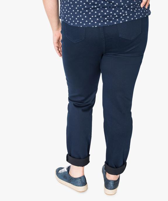 Pantalon femme uni à taille élastiquée 2 poches vue3 - GEMO (G TAILLE) - GEMO