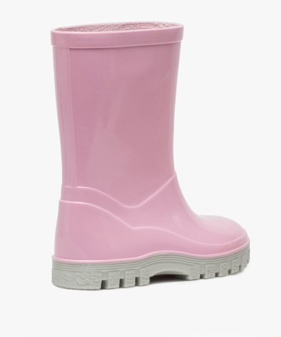 Bottes de pluie bébé fille unies à semelle crantée vue4 - GEMO(BEBE DEBT) - GEMO
